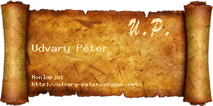 Udvary Péter névjegykártya