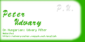 peter udvary business card